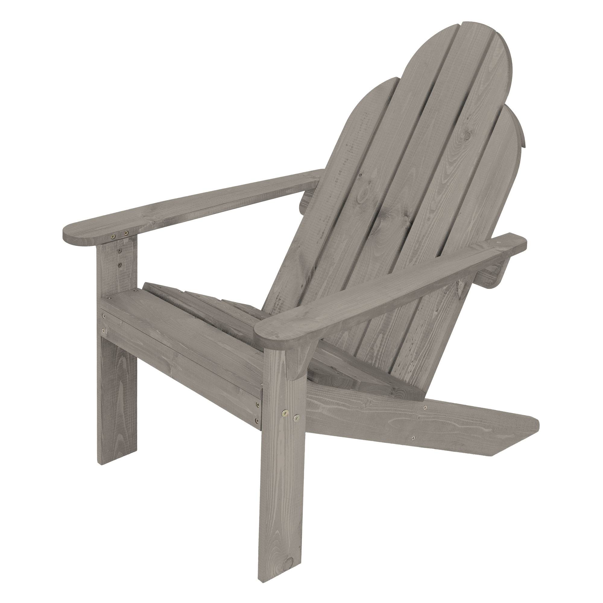 Fauteuil de jardin en bois massif de pin / épicéa Adirondack chaise longue gris - Image 1
