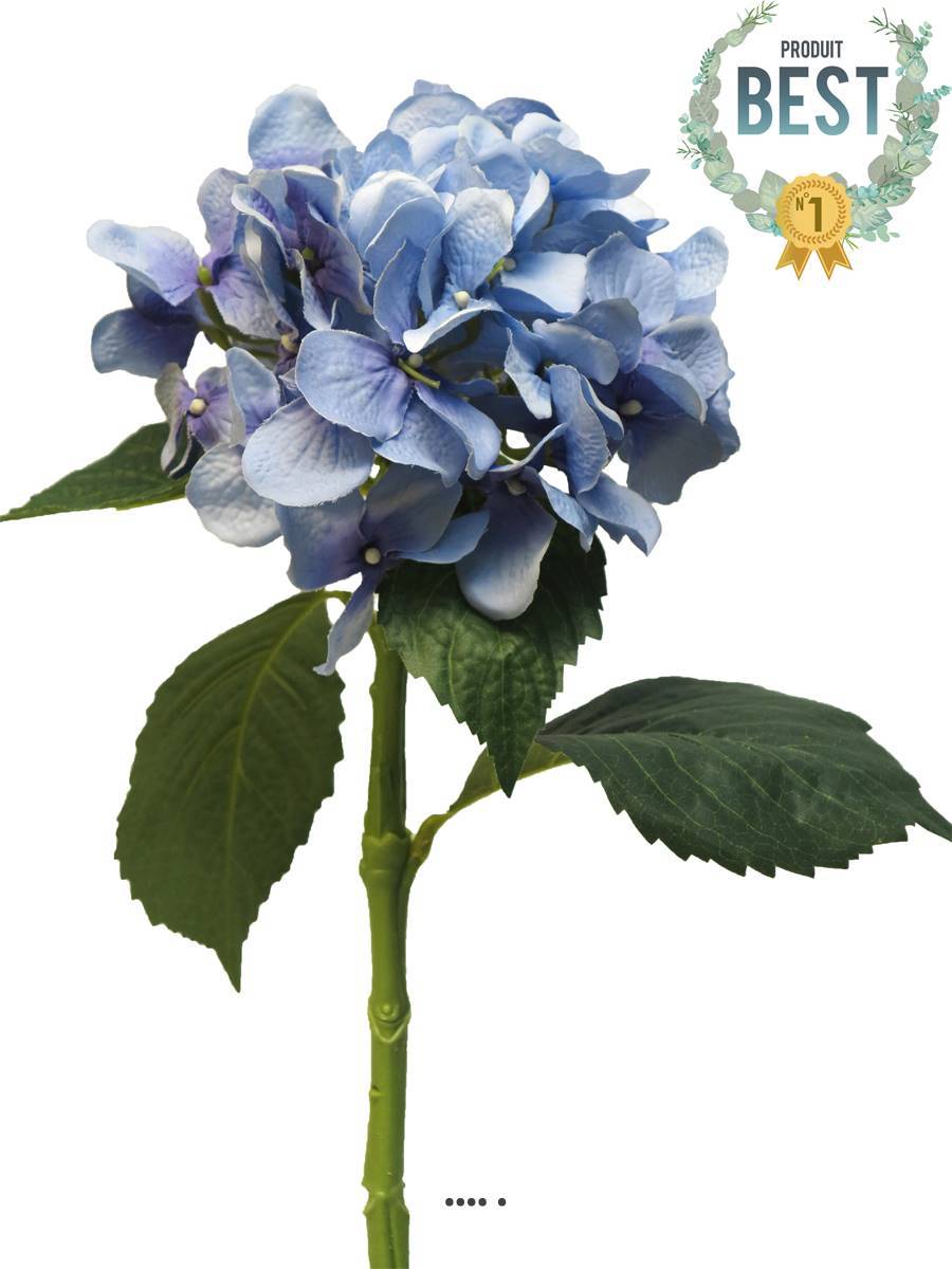 Artificielles - Hortensia artificiel en branche, H 48 cm Bleu royal - BEST - couleur: Bleu royal 250 - Imagen 1