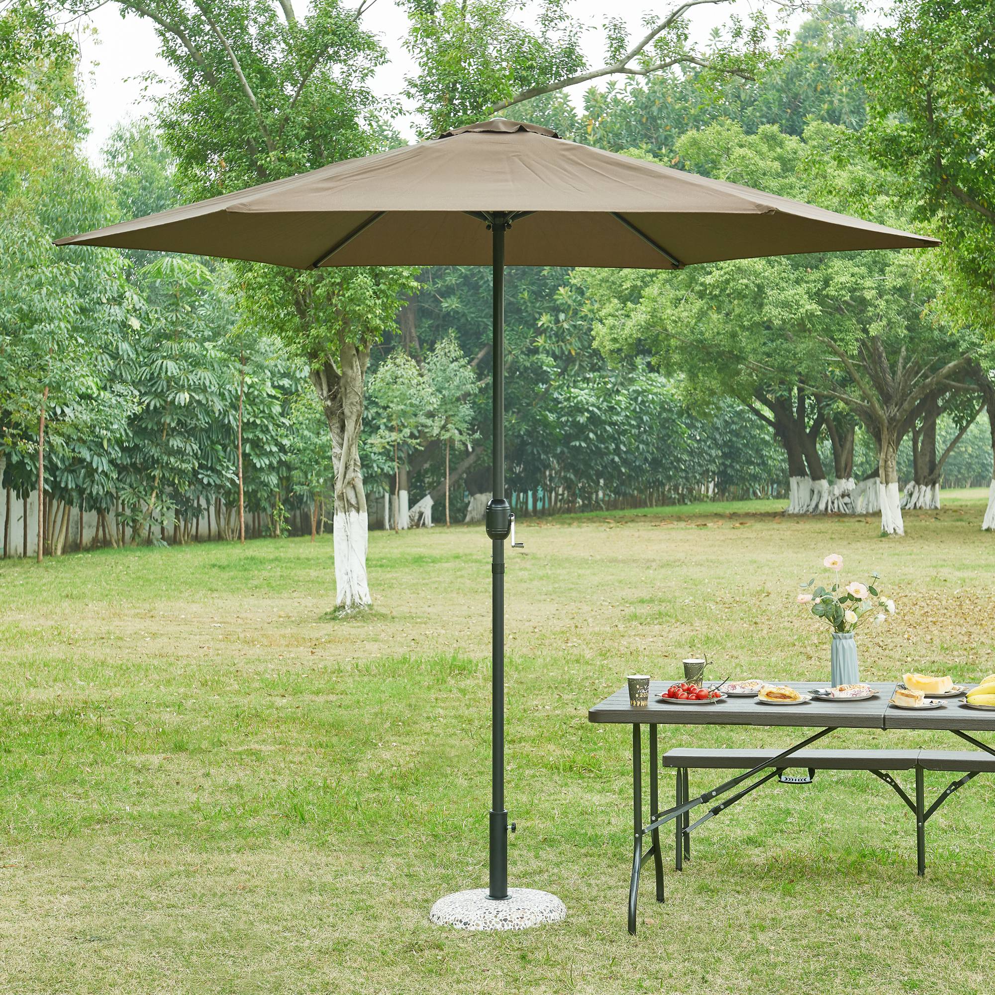 Casa.Pro - Pied de parasol Bitritto avec adaptateurs 37 42 52 58 mm aspect pierre casa.pro - Imagen 2