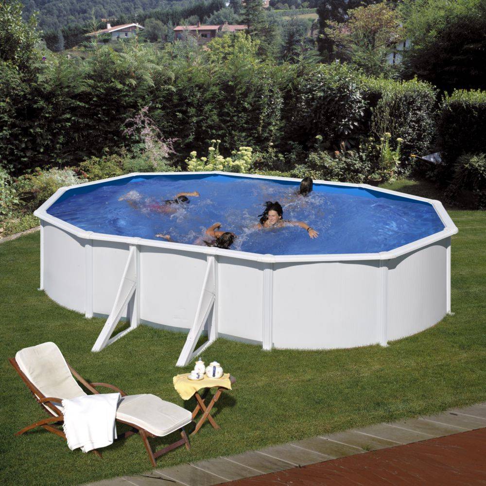 Gré - Piscine hors-sol ovale acier blanc L 6,34 m l 3,99 m H 1,22 m Fidji - GRE - Image 1