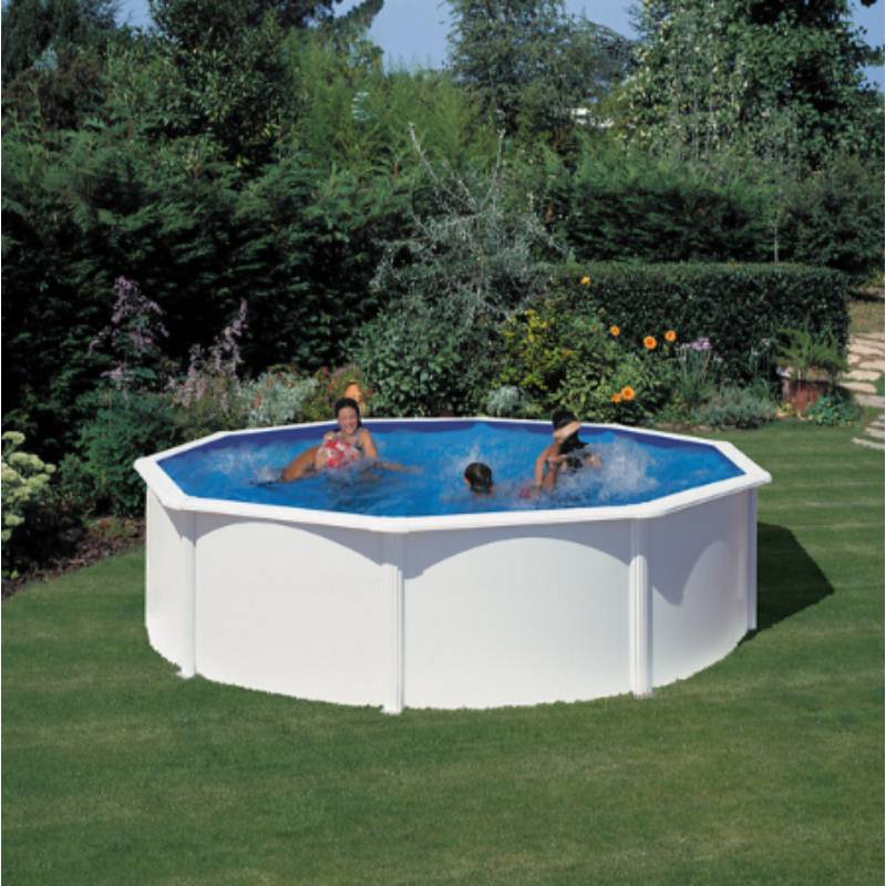 Gré - Piscine hors-sol acier ronde blanche Ø 4,80 m H 1,22 m – GRE - Image 1