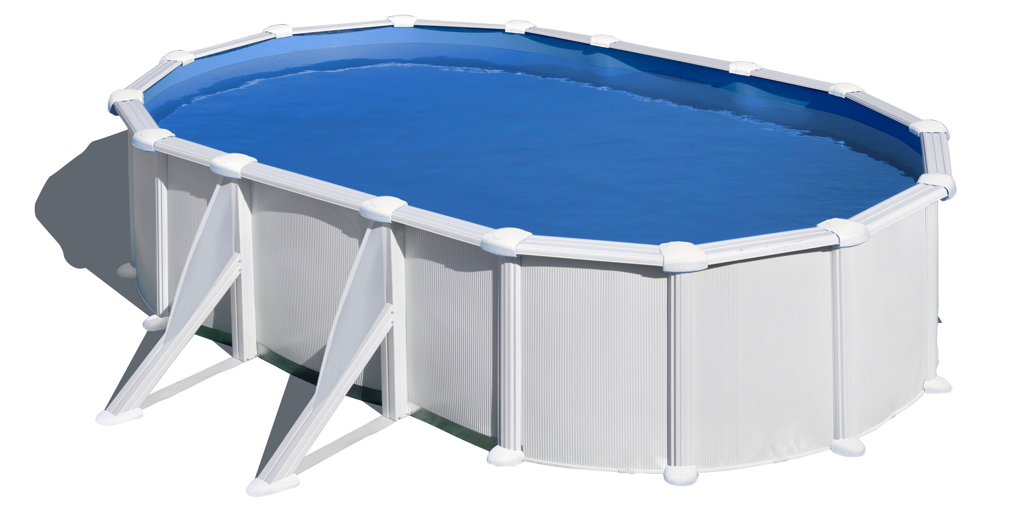 Gré - Piscine acier ovale blanche 6,34 x 3,99 x 1,32 m modèle Atlantis – GRE