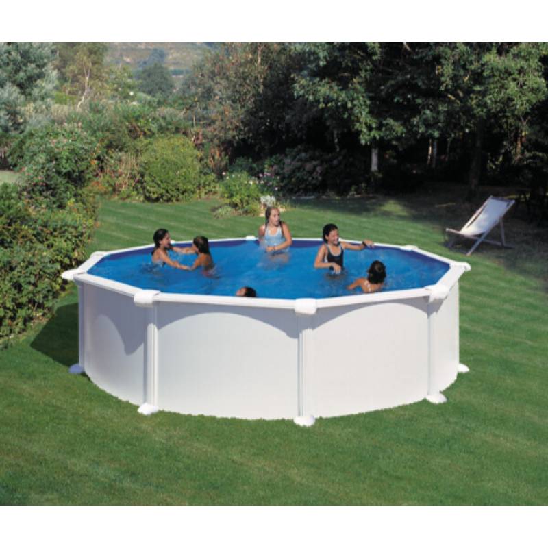 Gré - Piscine hors-sol acier blanc Ø 4,80 m H 1,32 m Atlantis - GRE