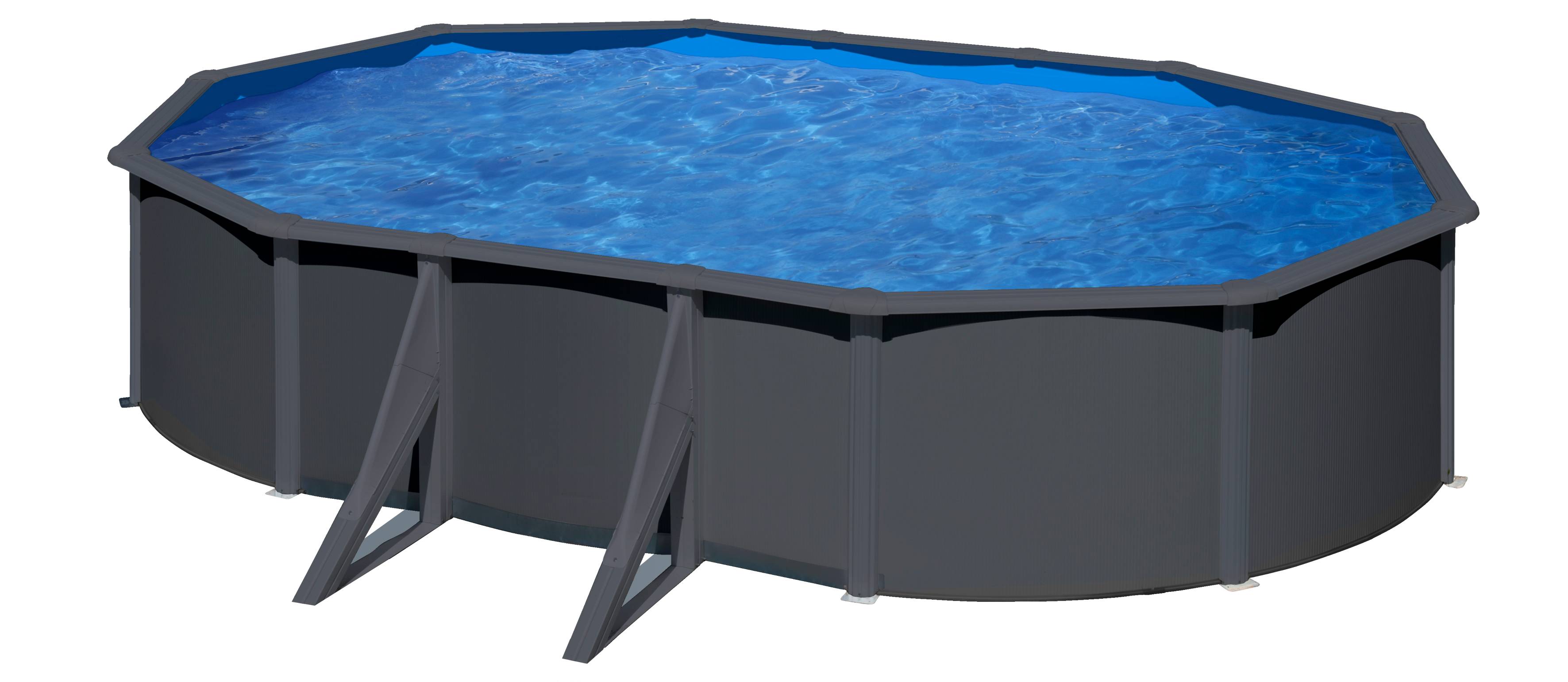 Gré - Piscine hors-sol acier gris anthracite - GRE - Image 1