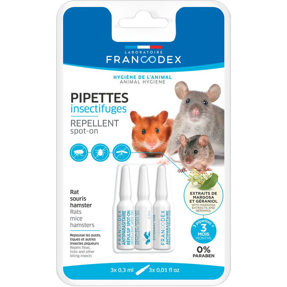 Francodex - Pipettes Insectifuges Petits Rongeurs – FRANCODEX