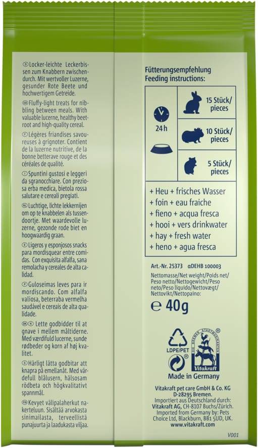 Golosina Bonbino's remolacha roja alfalfa roedores – VITAKRAFT - Imagen 3