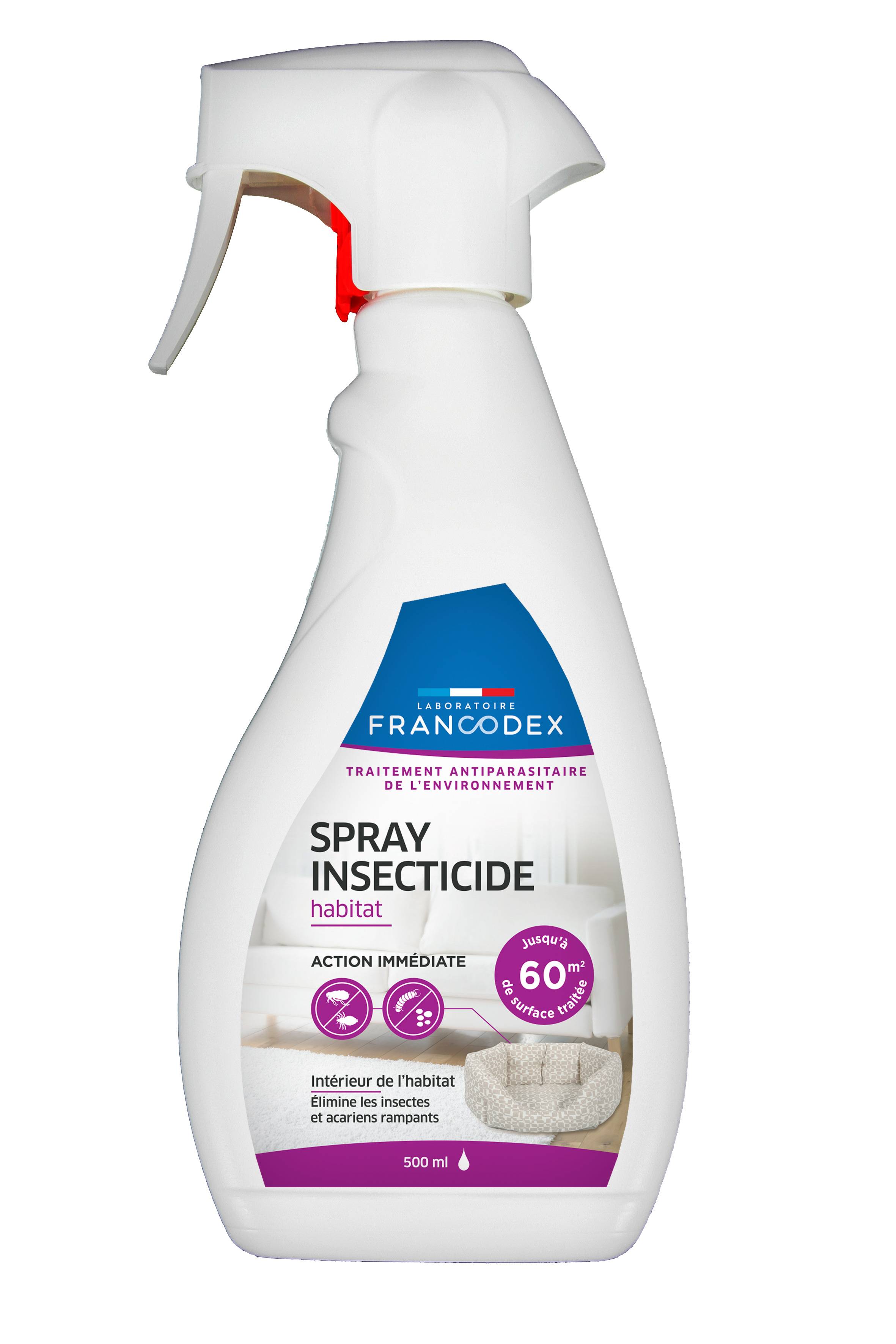Francodex - Spray insecticida hábitat frasco 500 ml tratamiento antiparasitario del entorno - FRANCODEX - Imagen 1