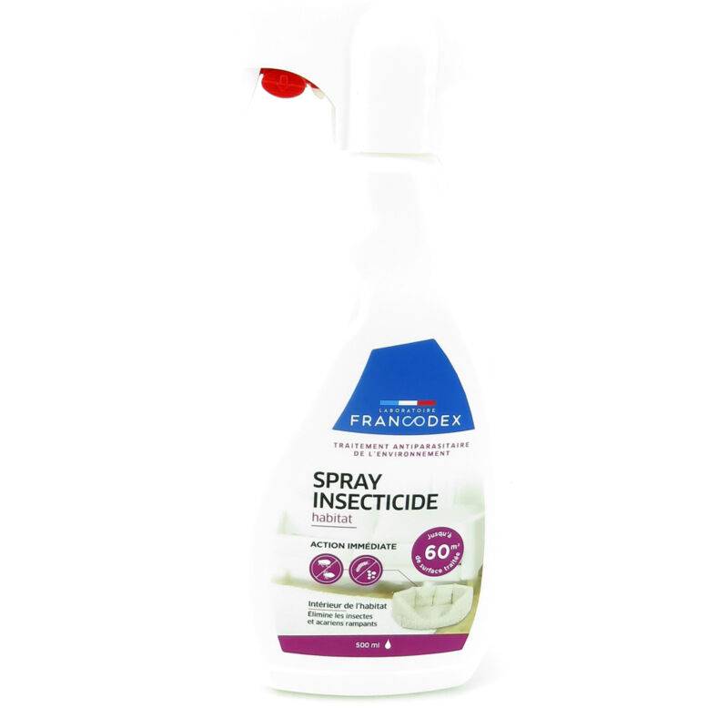 Francodex - Spray insecticida hábitat frasco 500 ml tratamiento antiparasitario del entorno - FRANCODEX - Imagen 4