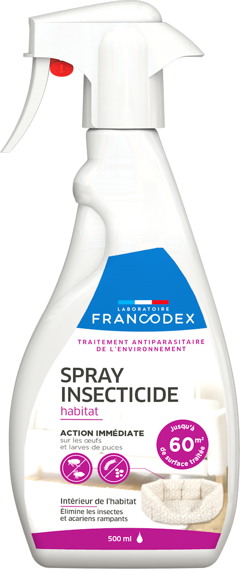 Francodex - Spray insecticida hábitat frasco 500 ml tratamiento antiparasitario del entorno - FRANCODEX - Imagen 3