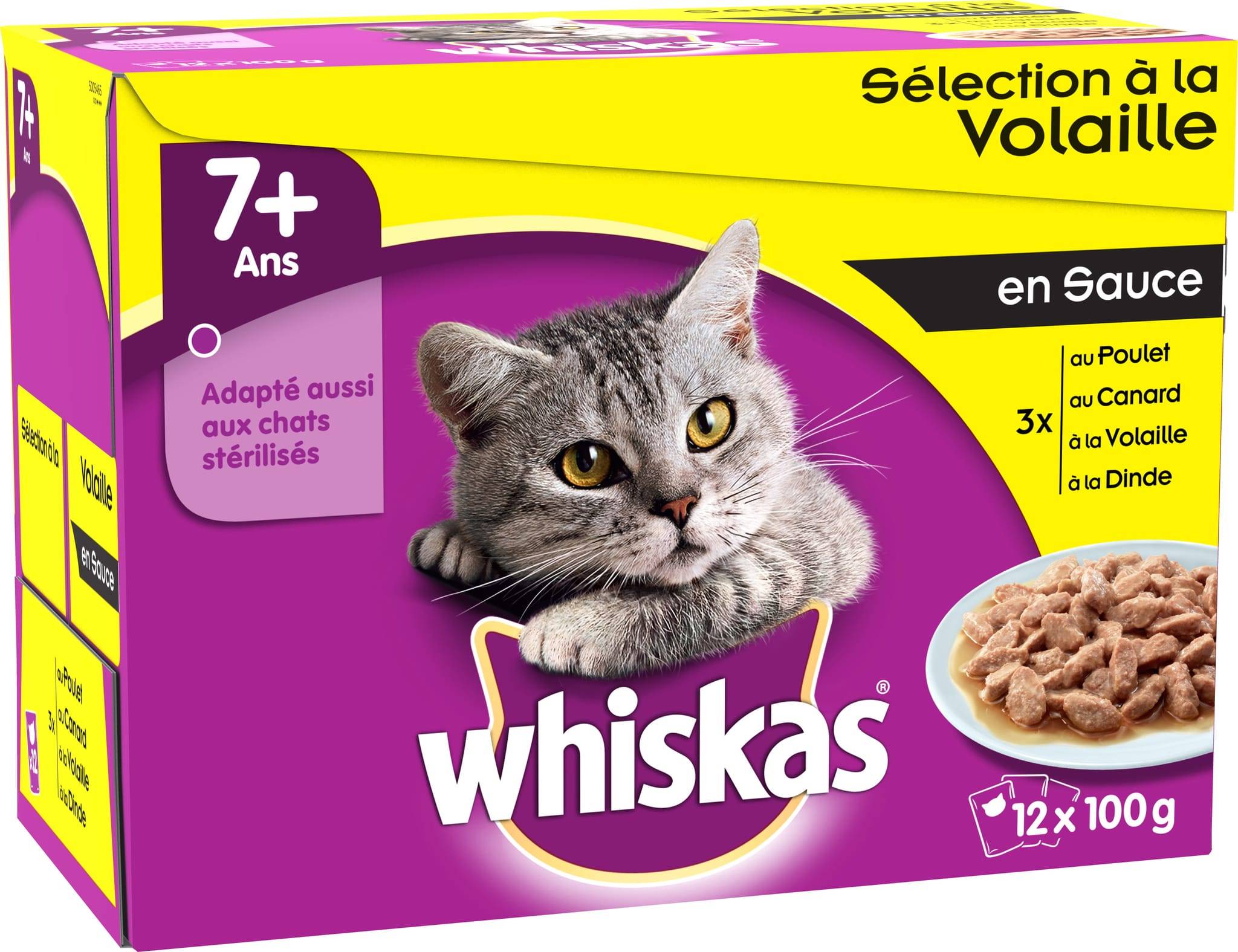 Whiskas - Whiskas sobres frescos de ave en salsa - gato 7+ 12x100g