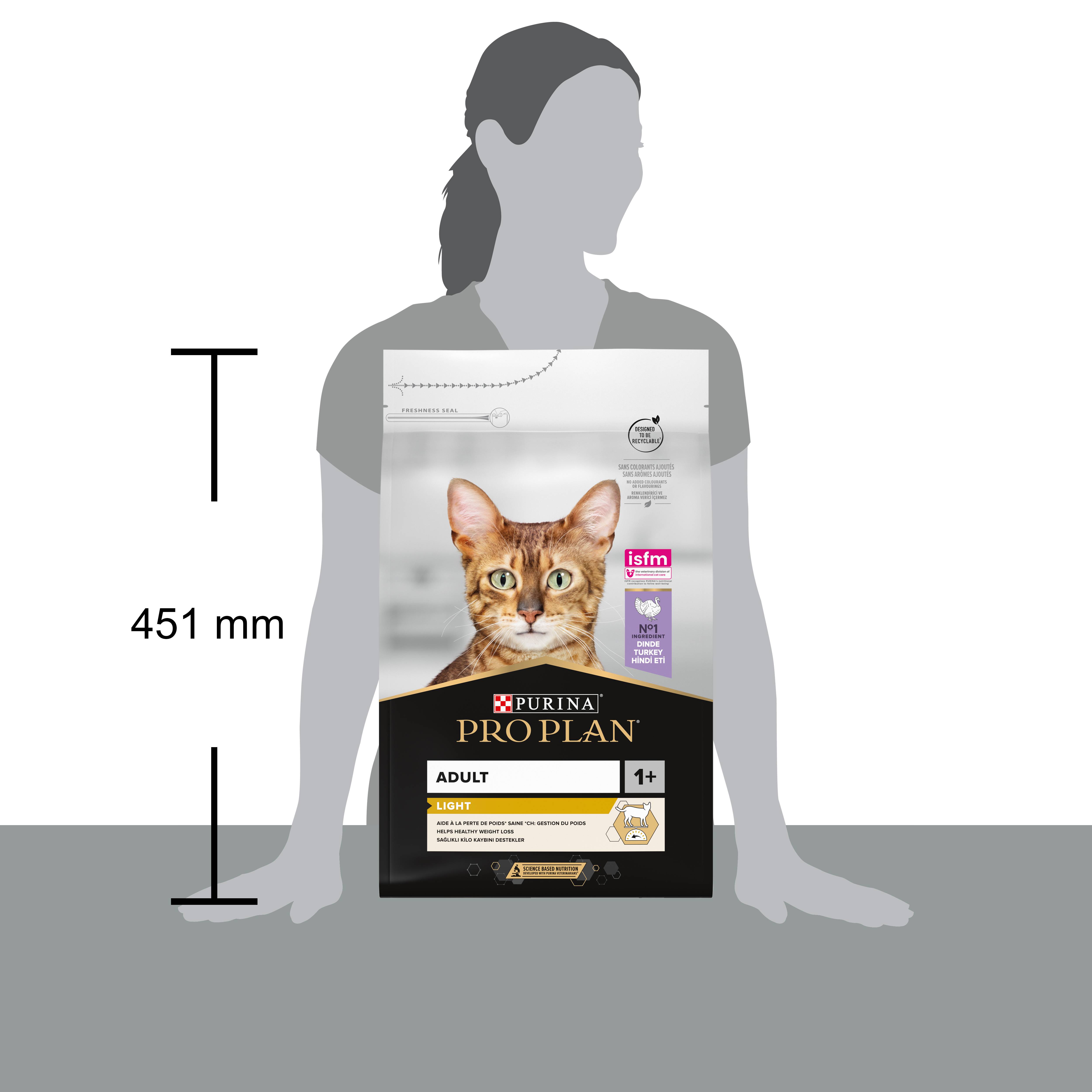 Purina Pro Plan - Croquettes chat Adulte Light 3 kg - PRO PLAN - Imagen 2