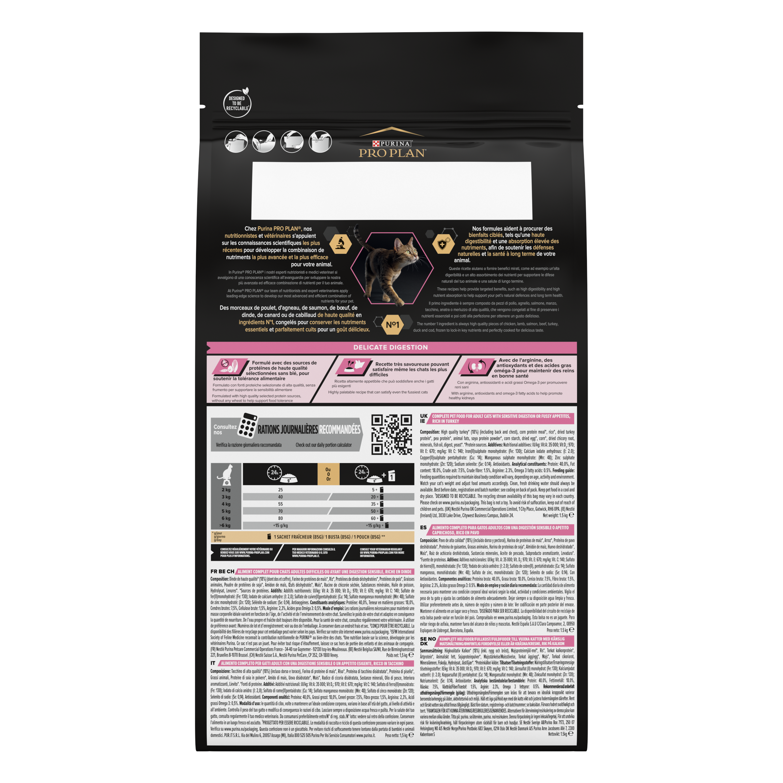 Purina Pro Plan - Croquettes chat Optidigest Dinde 1,5 kg - PRO PLAN - Imagen 6