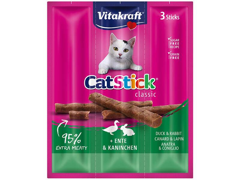 Vitakraft - Golosina Cat Stick Mini Pato y Conejo P 3 Vitakraft