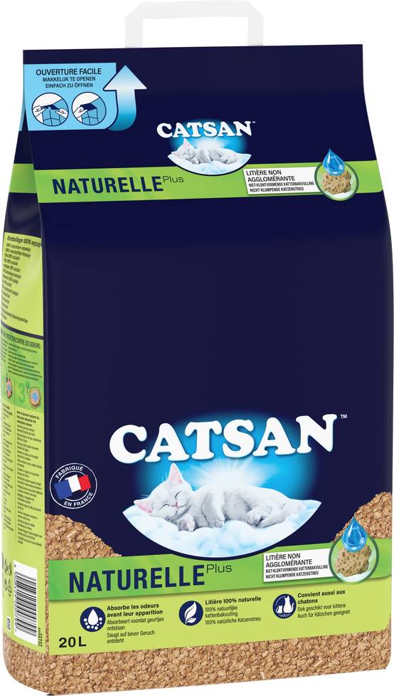 Catsan - Litière végétale pour chat Naturelle + 20 L - CATSAN - Image 1