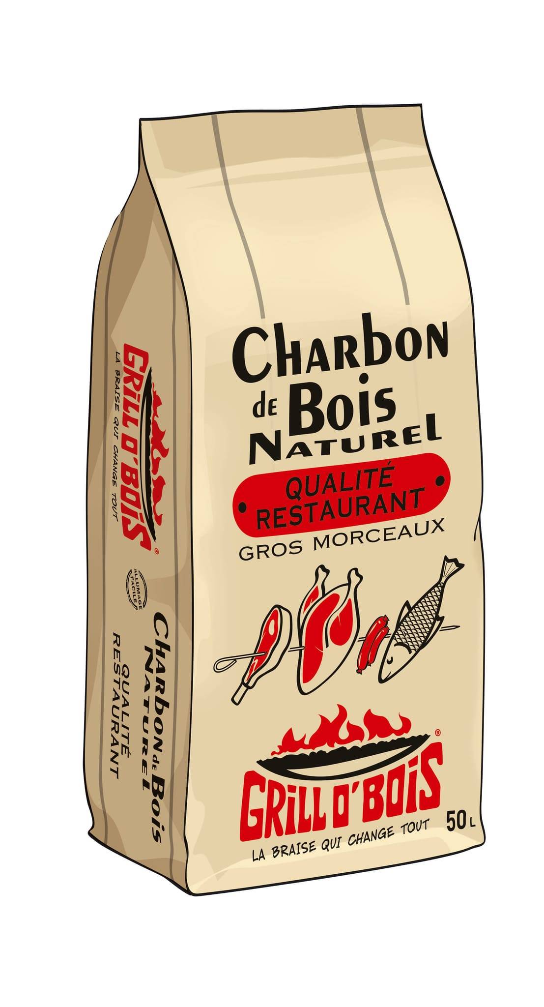 Grill O'Bois - Grill'O'Bois - Charbon de bois pour barbecue - 50 L