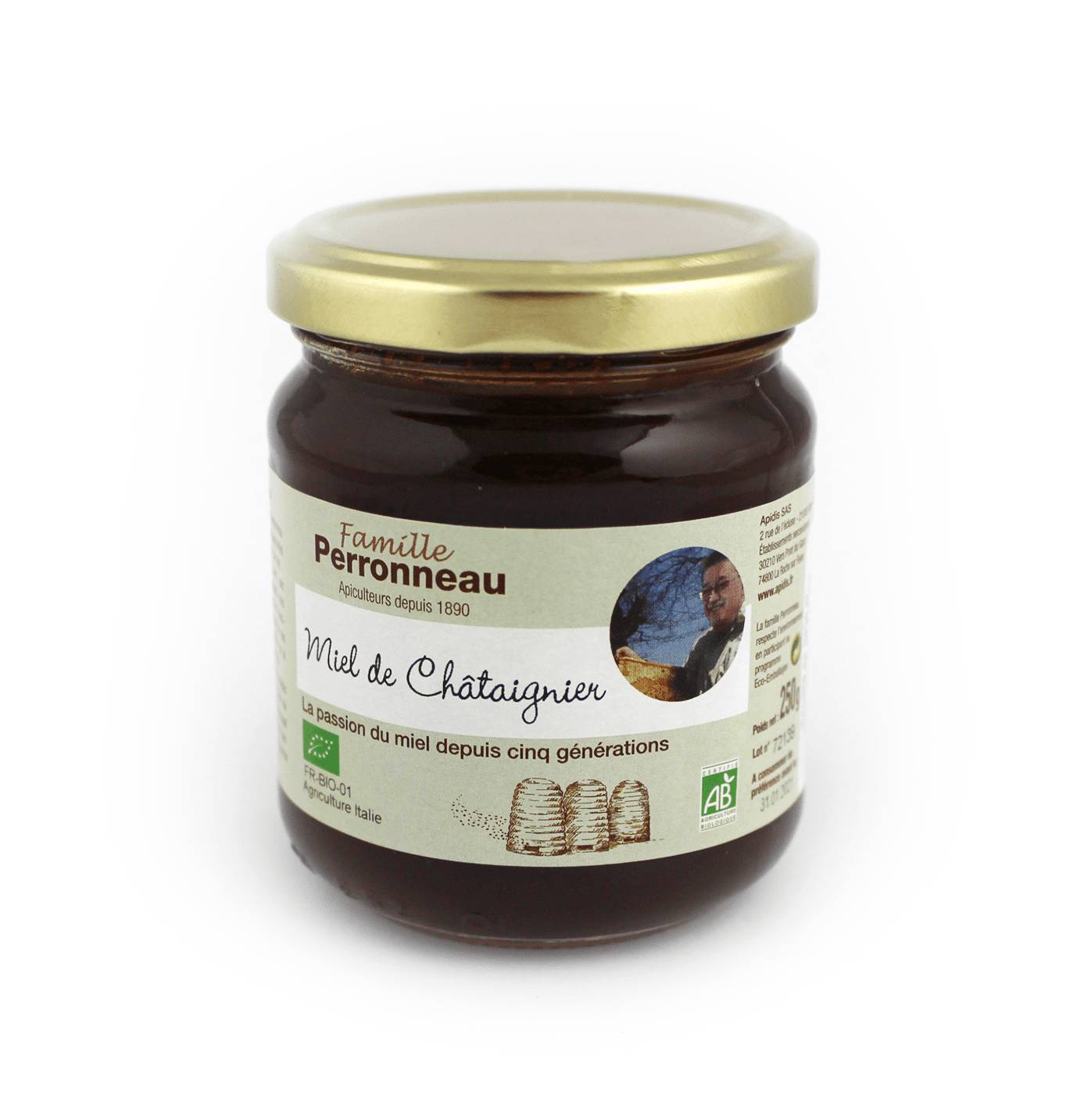 Famille Perronneau - Famille Perronneau - Miel Châtaignier bio liquide 250 g - Image 1