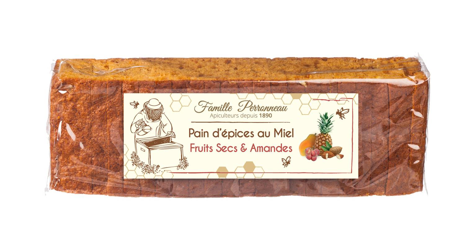 Finabeil - Pain d'épices tranché fruits secs & amandes 350 g - Finabeil