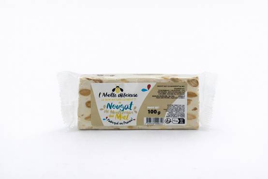 L'Abeille Délicieuse - Nougat amandes miel barre 100 g - L'Abeille Délicieuse - Image 1