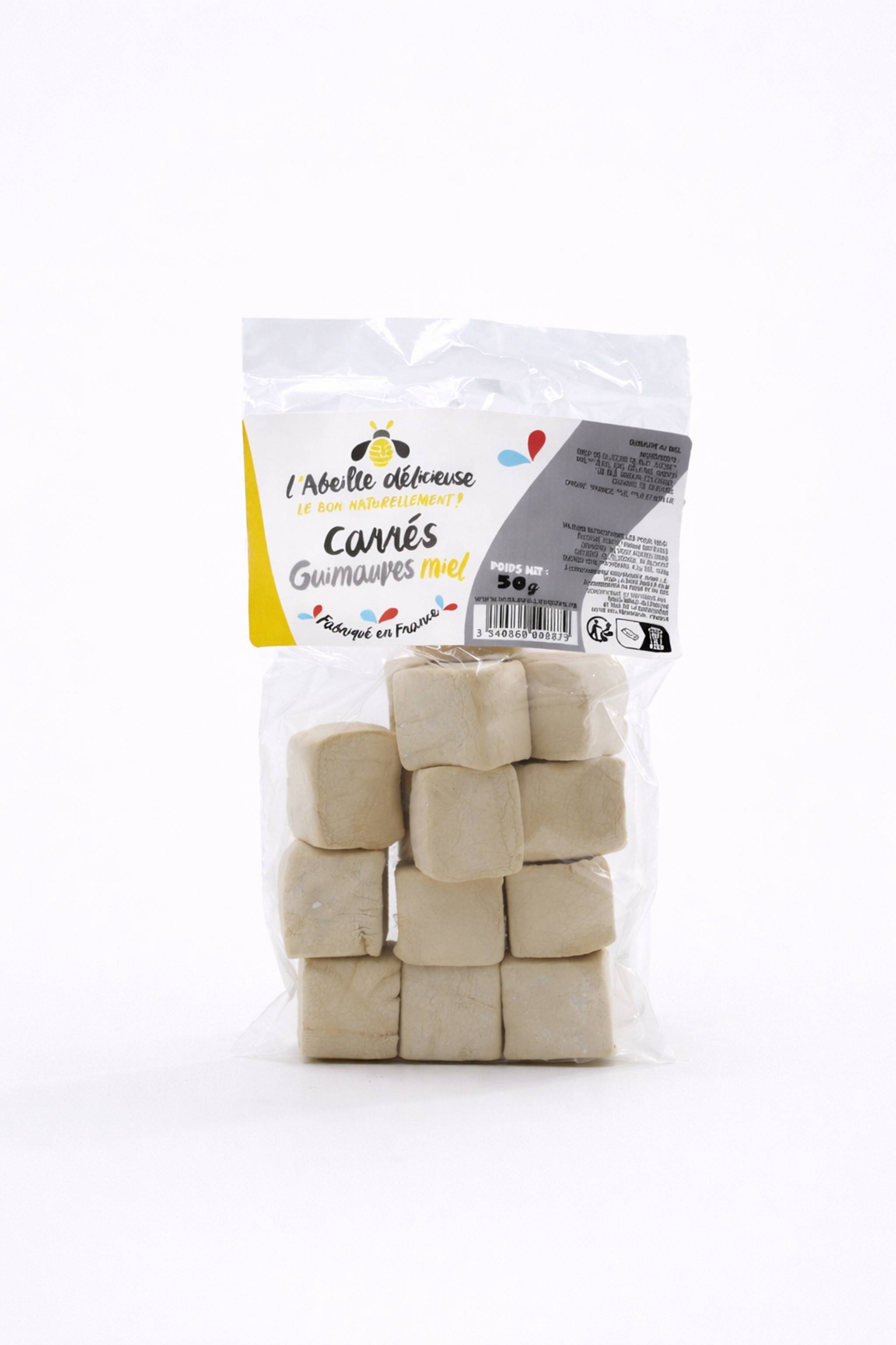 L'Abeille Délicieuse - Cuadrados de Malvavisco con Miel 50 g - L'Abeille Délicieuse