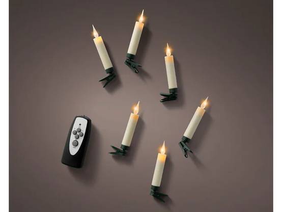 Guirlande électrique Bougies Flamme - câble vert 15L - L.560 cm