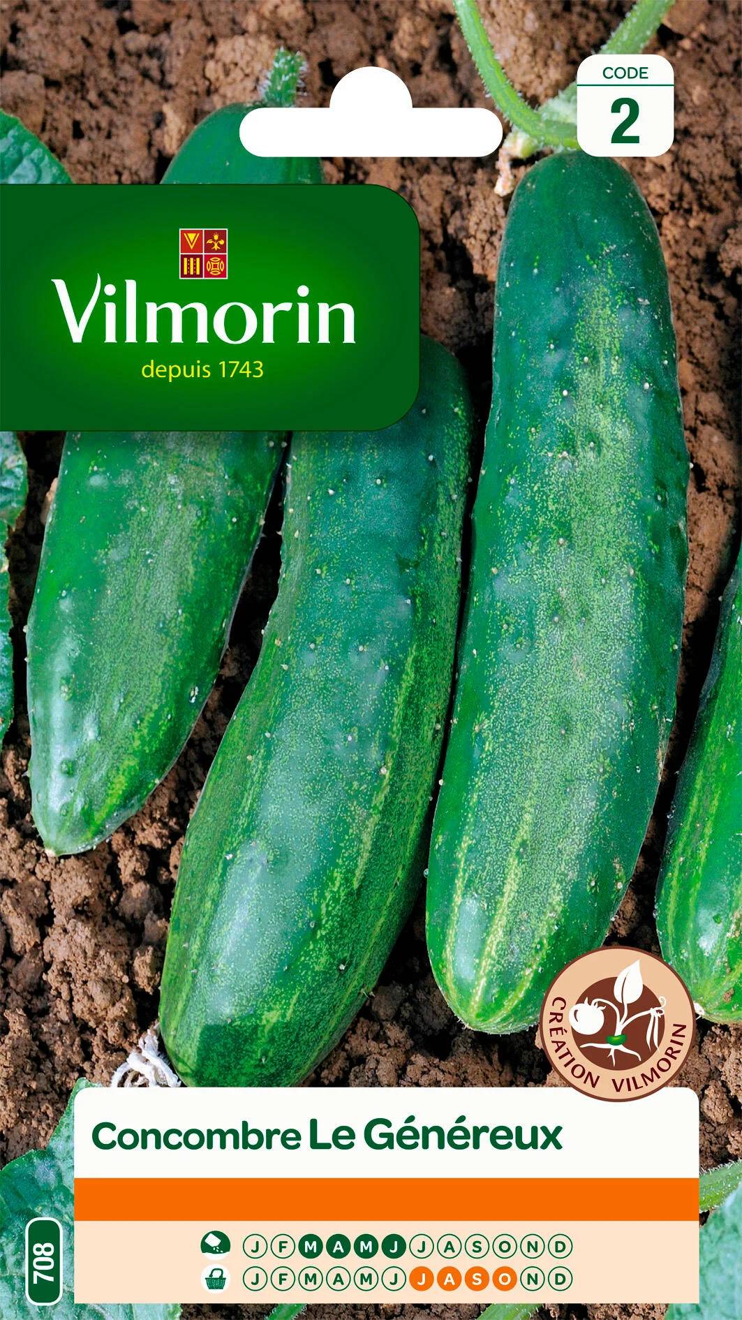 Vilmorin - Concombre graines Le Généreux 3 g – VILMORIN - Image 1