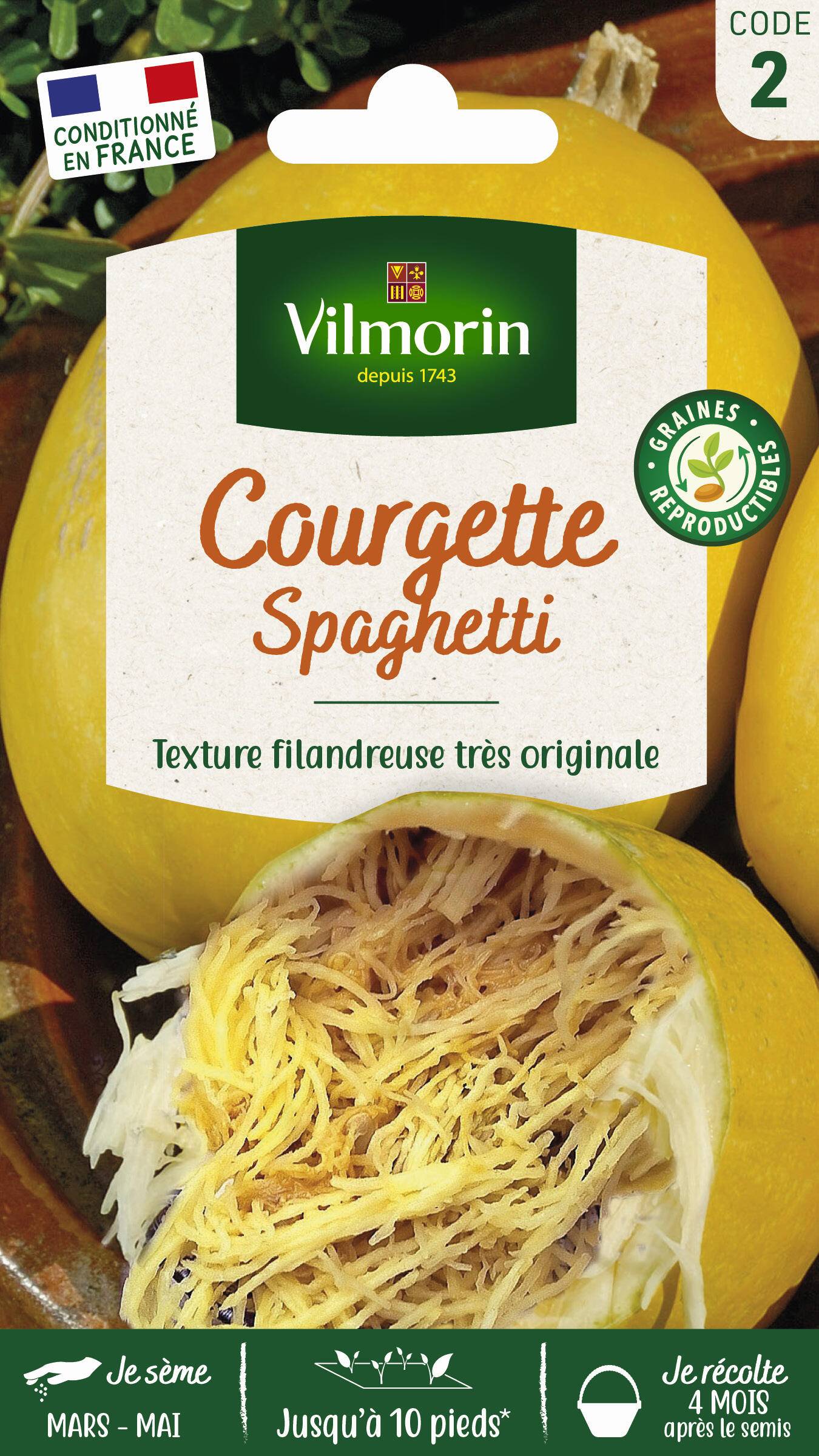 Vilmorin - Courgette vegetable spaghetti série 2 sachet graines 3 g - Vilmorin - Image 2