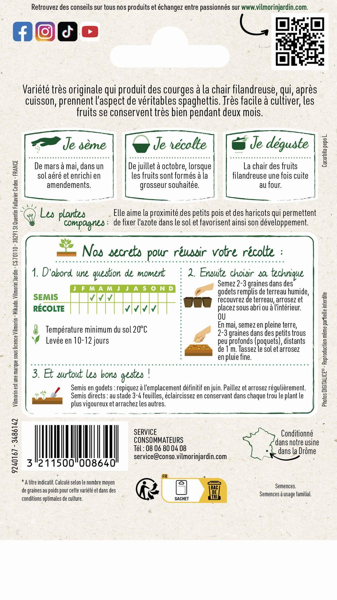 Vilmorin - Courgette vegetable spaghetti série 2 sachet graines 3 g - Vilmorin - Image 4