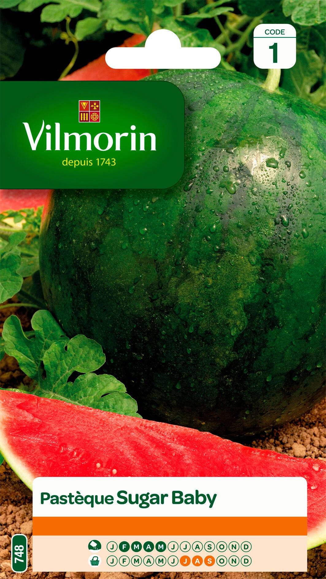 Vilmorin - Pastèque Sugar Baby série 1 sachet graines 3 g - Vilmorin - Image 2