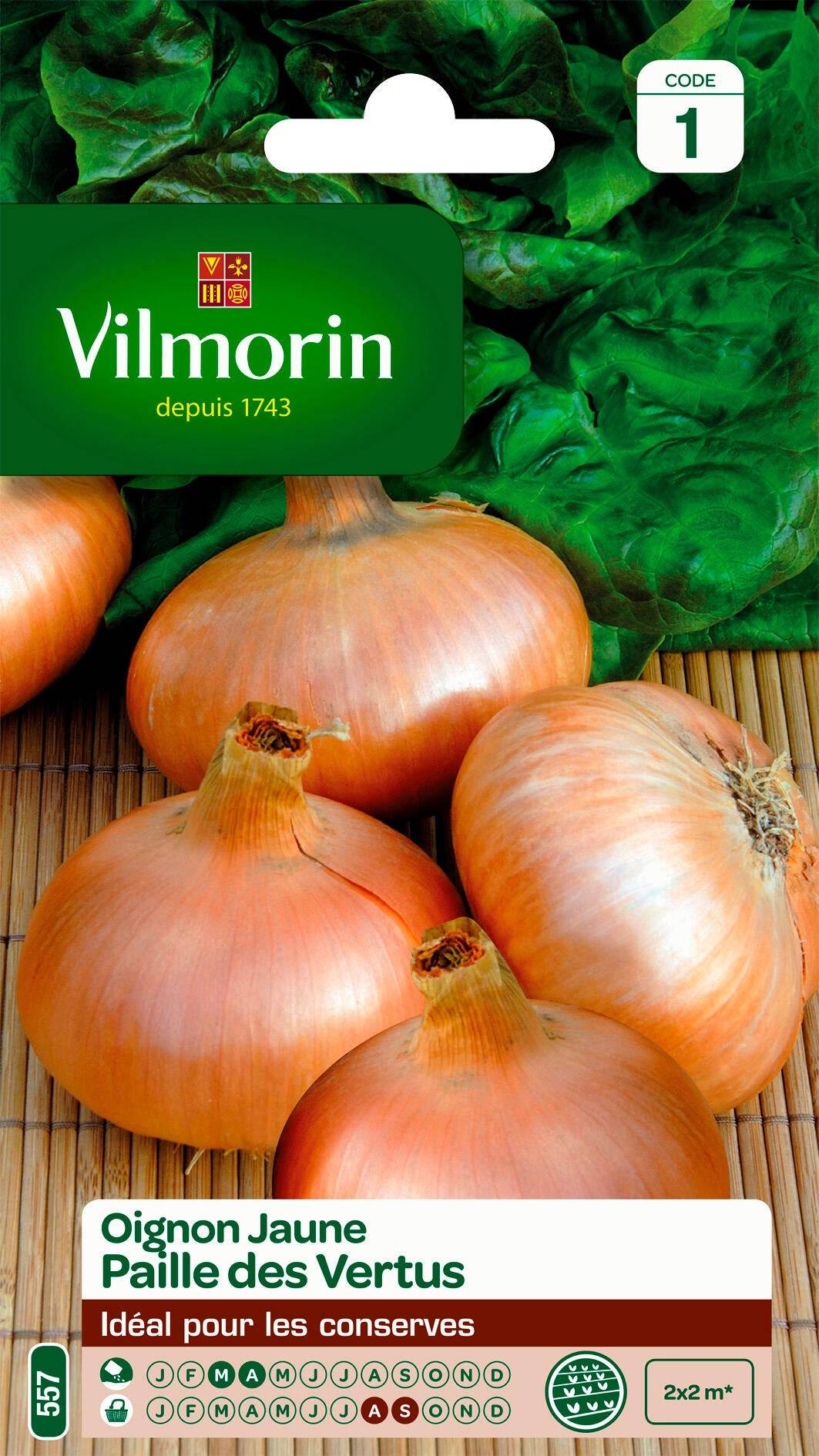Vilmorin - Oignon jaune paille des vertus série 1 sachet graines 3 g - Vilmorin