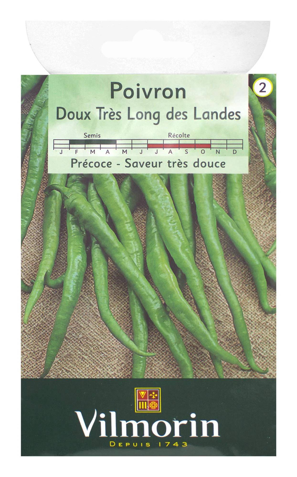 Vilmorin - Poivron doux long des Landes série 2 sachet graines 2 g - Vilmorin - Image 2