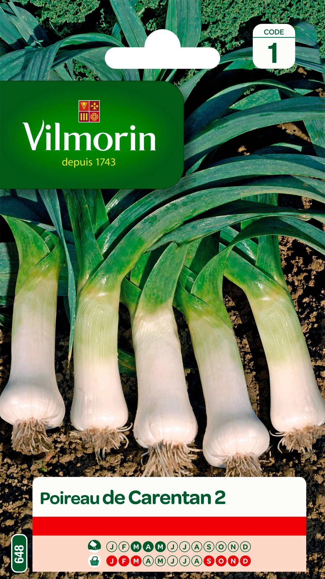 Vilmorin - Poireau de Carentan 2 série 1 sachet graines 4 g - Vilmorin
