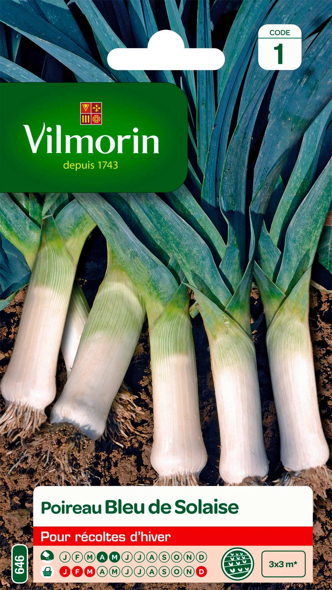 Vilmorin - Poireau bleu de Solaise série 1 sachet graines 4 g - Vilmorin