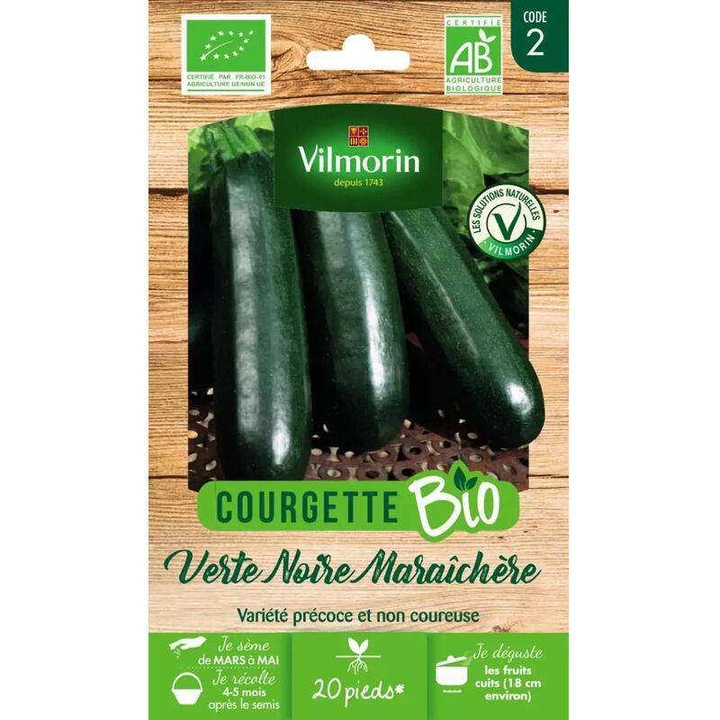 Vilmorin - Courgette verte noire maraichère Bio série 2 sachet graines 4 g - Vilmorin - Image 3