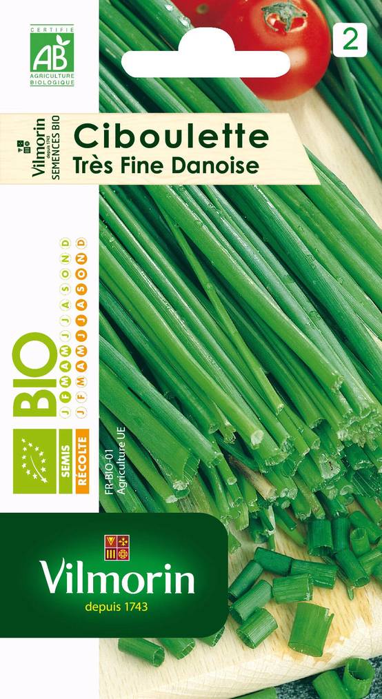 Vilmorin - Ciboulette très fine danoise Bio série 2 sachet graines 1,5 g - Vilmorin - Image 1