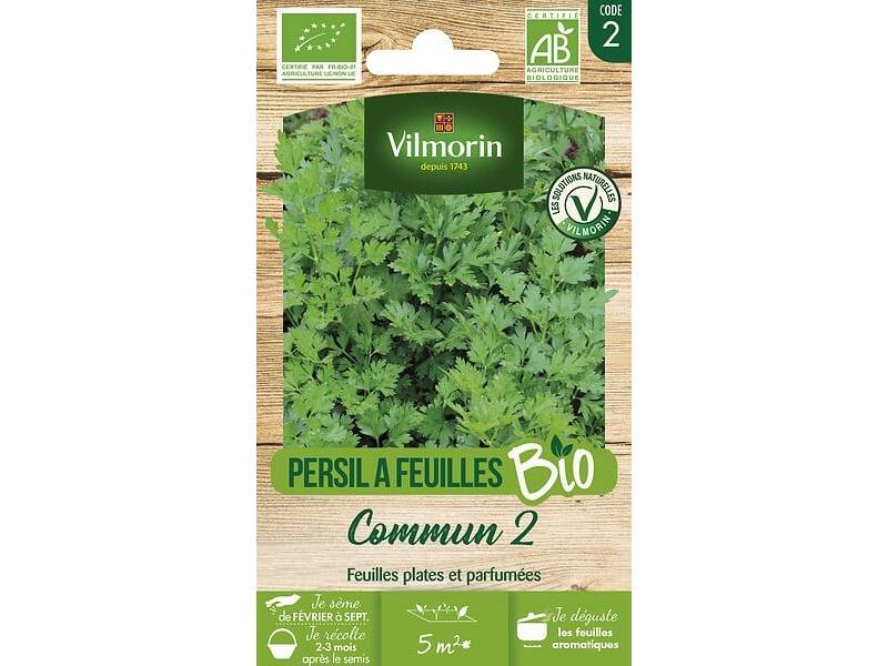 Vilmorin - Persil à feuilles commun 2 Bio série 2 sachet graines 5 g - Vilmorin
