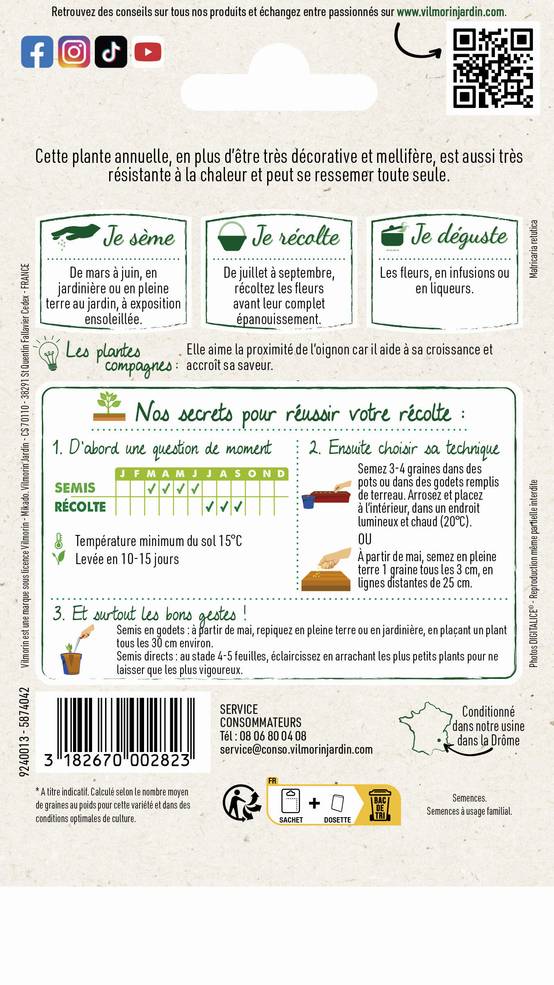 Vilmorin - Camomille série 2 sachet graines 0,5 g - Vilmorin - Image 3
