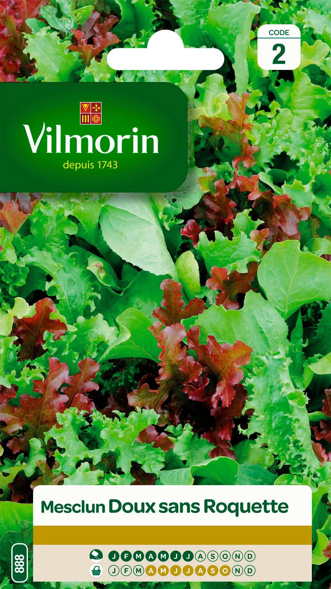 Vilmorin - Mesclun doux sans roquette série 2 sachet graines 7,5 g - Vilmorin - Image 1