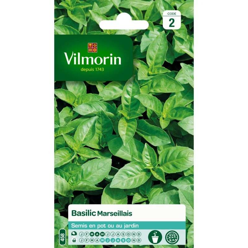 Vilmorin - Basilic marseillais série 2 sachet graines 1 g - Vilmorin