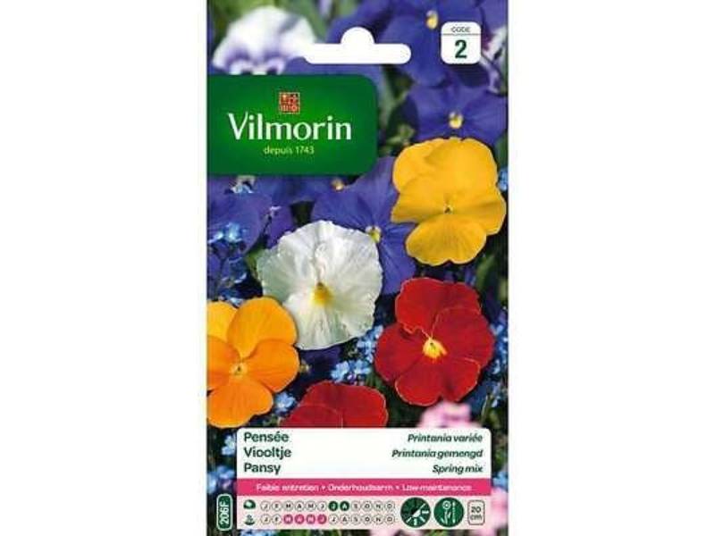 Vilmorin - Pensée printania variée série 2 sachet graines 0,4 g - Vilmorin