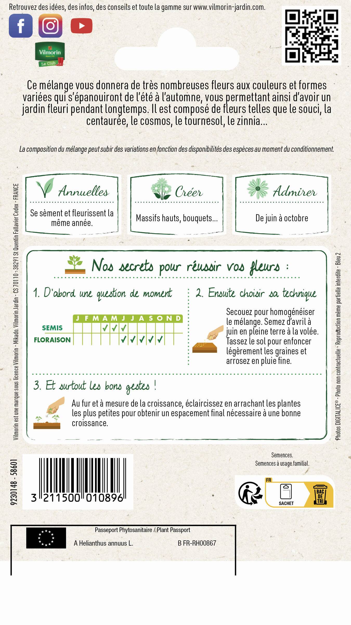 Vilmorin - Jolies fleurs d été en mélange série 2 sachet graines 5 g - Vilmorin - Image 3