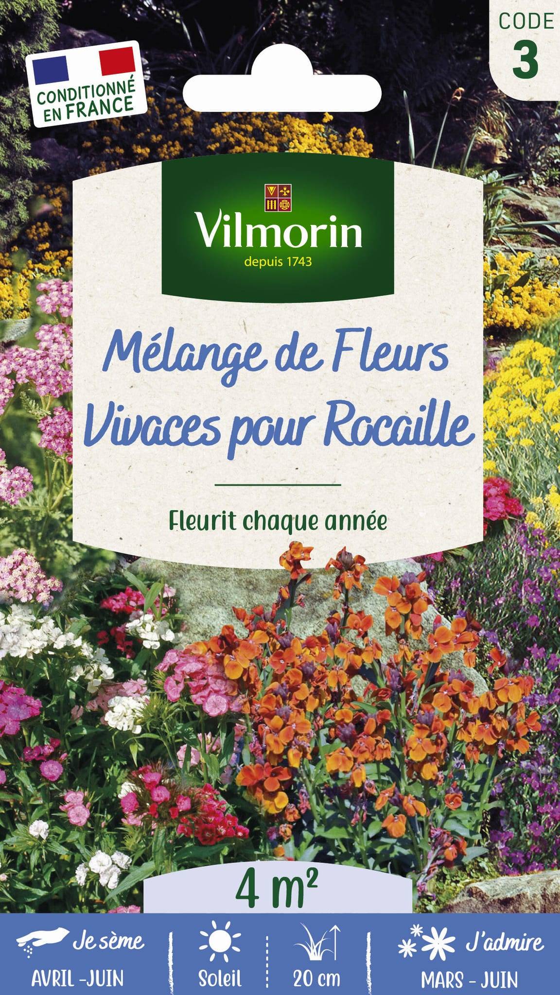 Vilmorin - Fleurs vivaces pour rocaille série 3 sachet graines 5 g - Vilmorin - Image 1