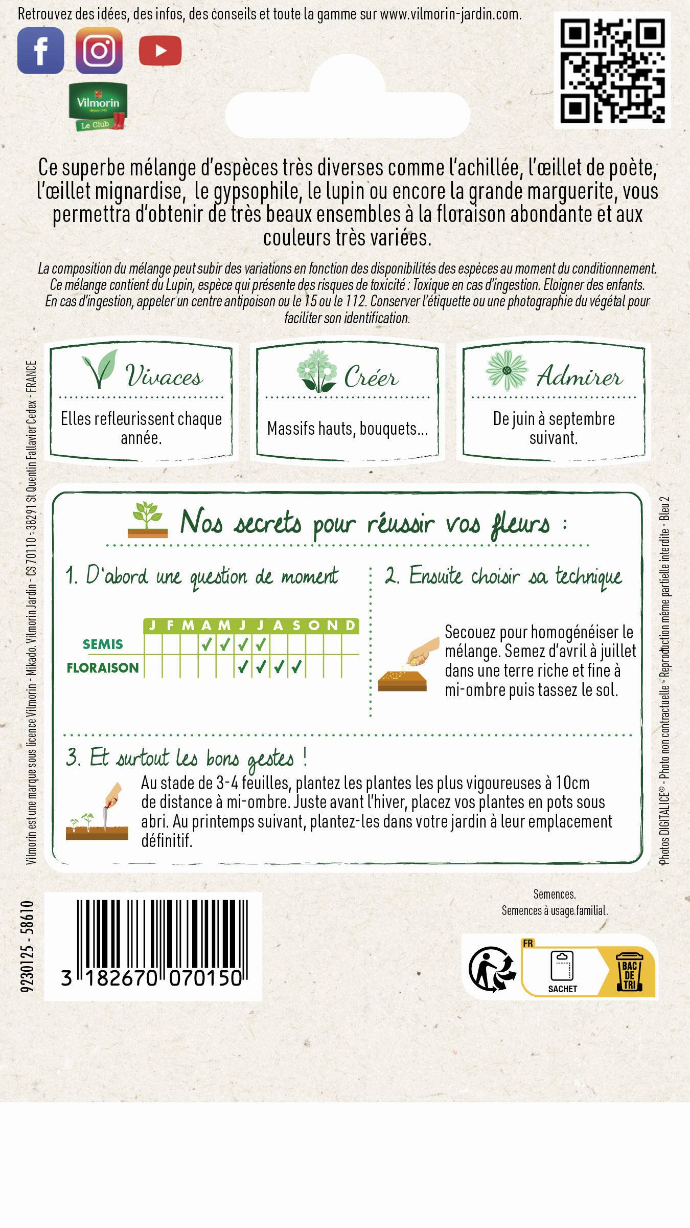 Vilmorin - Fleurs vivaces hautes série 2 sachet graines 4 g - Vilmorin - Image 8
