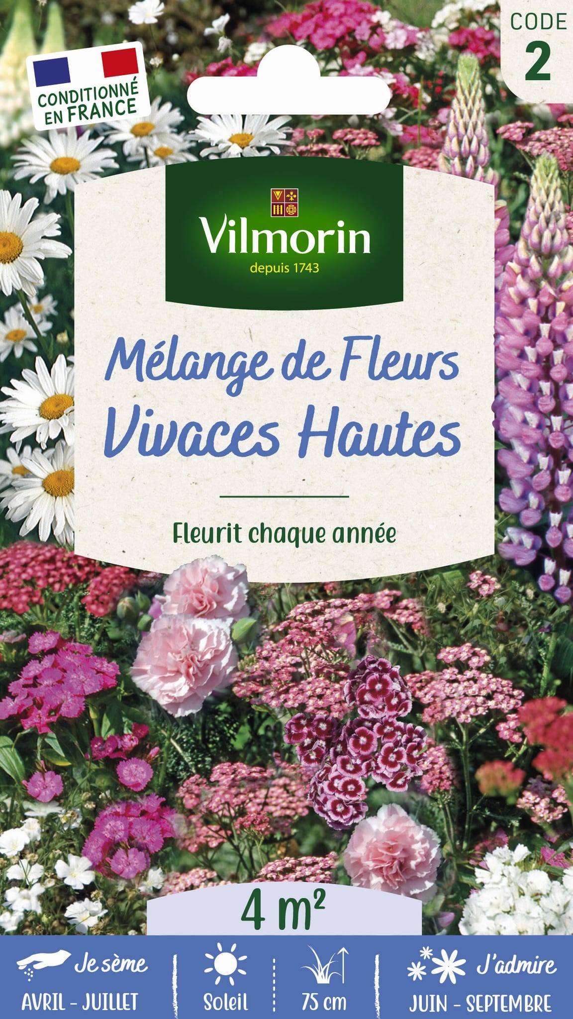 Vilmorin - Fleurs vivaces hautes série 2 sachet graines 4 g - Vilmorin - Image 1
