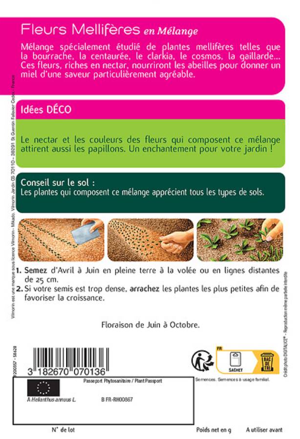 Vilmorin - Fleurs mellifères série 2 sachet graines 3 g - Vilmorin - Image 5