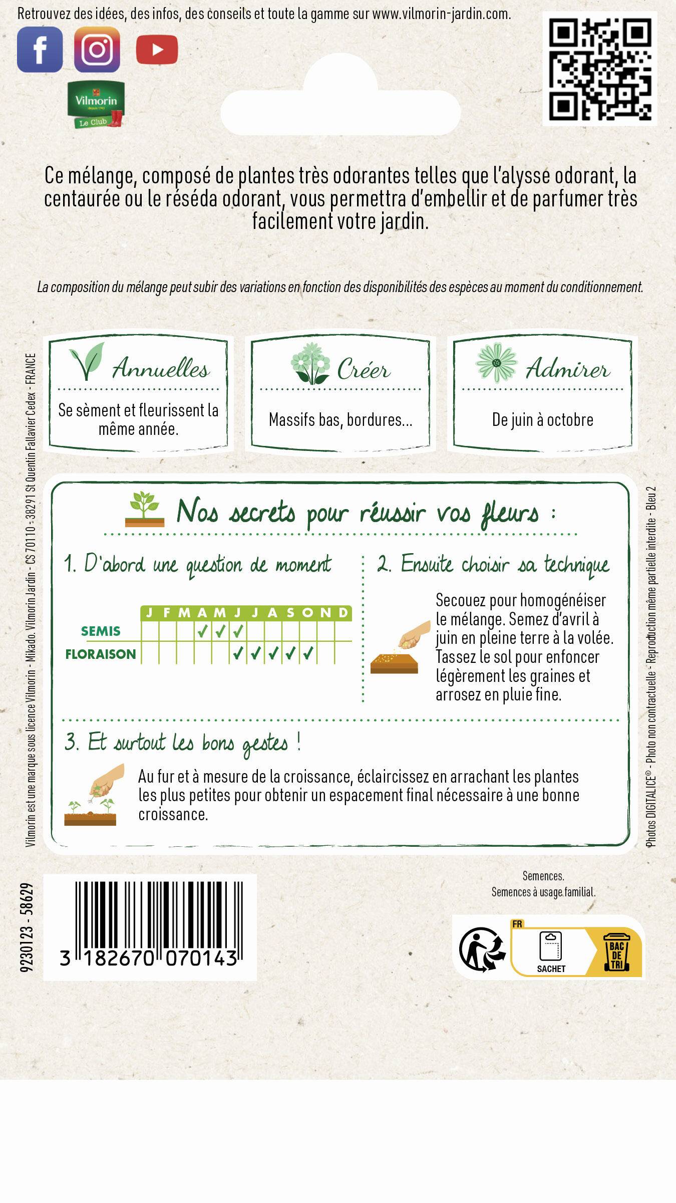 Vilmorin - Fleurs parfumées série 2 sachet graines 3 g - Vilmorin - Image 3