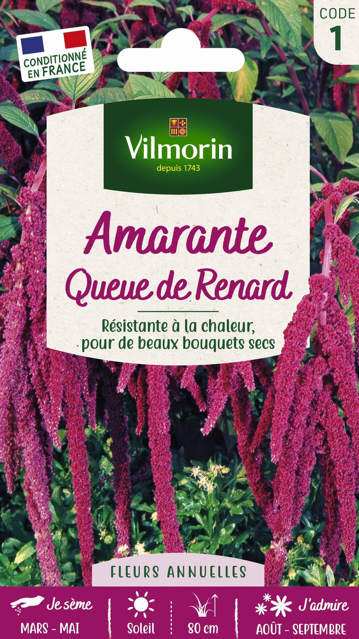 Vilmorin - Amarante queue de renard série 1 sachet graines 2 g - Vilmorin - Image 1