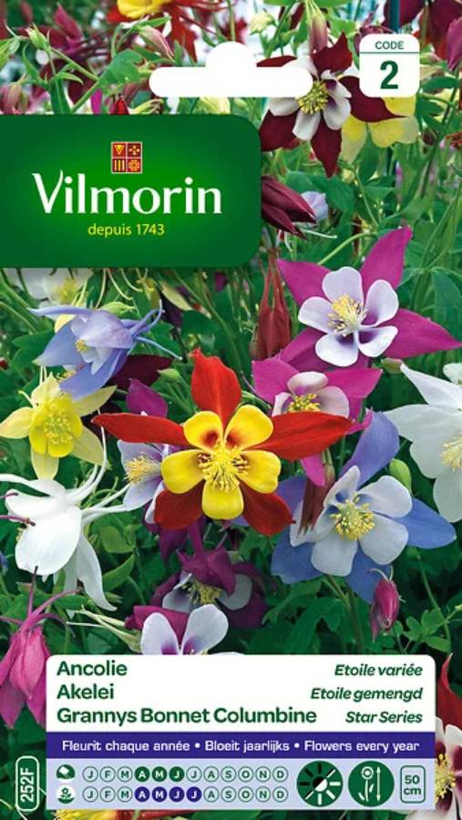 Vilmorin - Ancolie Etoile variée série 2 sachet graines 0,5 g - Vilmorin - Image 4