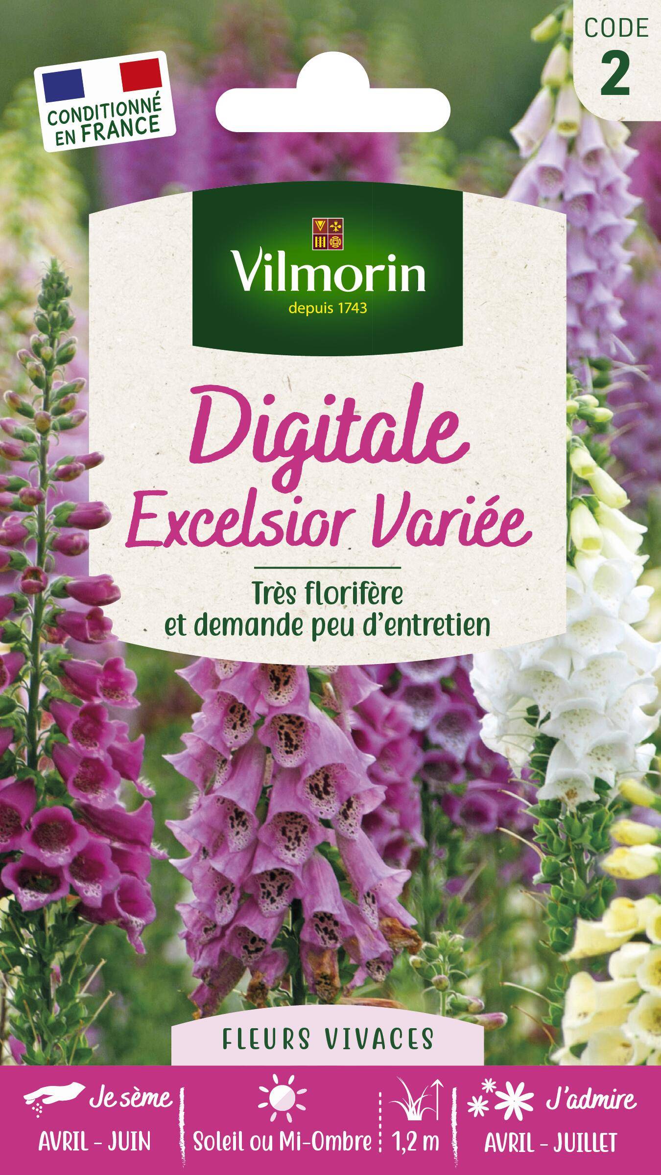 Vilmorin - Digitale variée série 2 sachet graines 0,5 g - Vilmorin - Image 1