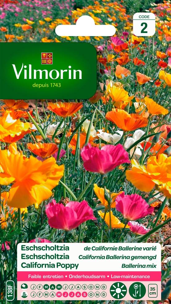 Vilmorin - Eschscholtzia de Californie ballerine varie série 2 sachet graines 1 g - Vilmorin - Image 2