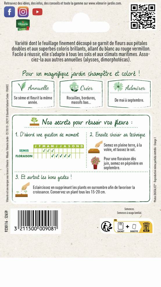 Vilmorin - Eschscholtzia de Californie ballerine varie série 2 sachet graines 1 g - Vilmorin - Image 3